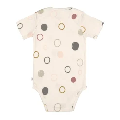 Baby Body kurzarm - Bio Baumwolle, Kreise, Beige