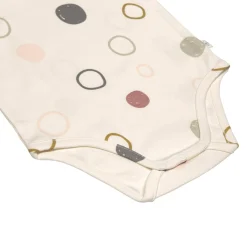 Baby Body kurzarm - Bio Baumwolle, Kreise, Beige