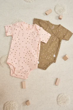 Baby Body kurzarm - Bio Baumwolle, Punkte, Gelb