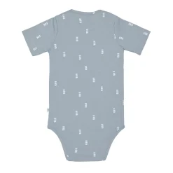 Baby Body kurzarm - Bio Baumwolle, Blocks, Hellblau