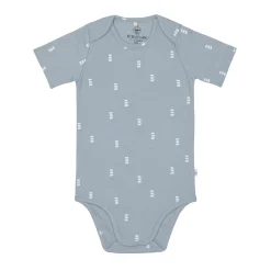 Baby Body kurzarm - Bio Baumwolle, Blocks, Hellblau
