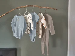 Baby Body kurzarm - Bio Baumwolle, Blocks, Hellblau