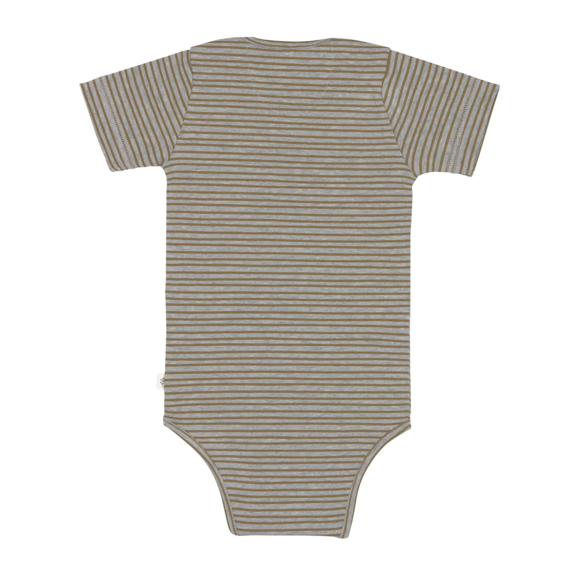 Baby Body kurzarm - Bio Baumwolle, Streifen, Grau meliert