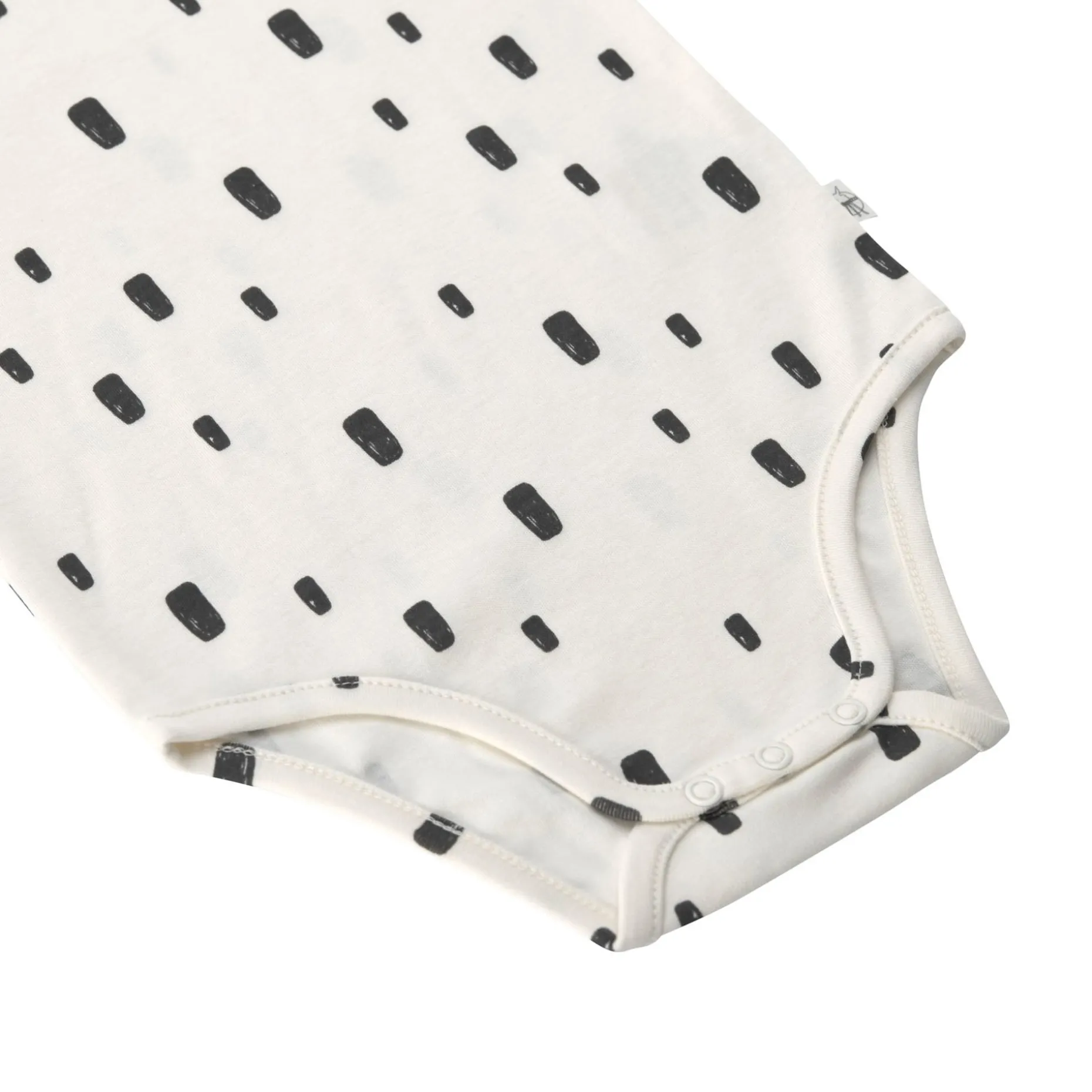 Baby Body kurzarm - Bio Baumwolle, Rechtecke, Weiß