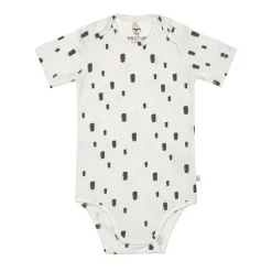 Baby Body kurzarm - Bio Baumwolle, Rechtecke, Weiß
