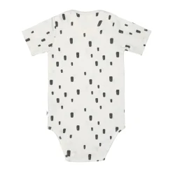 Baby Body kurzarm - Bio Baumwolle, Rechtecke, Weiß