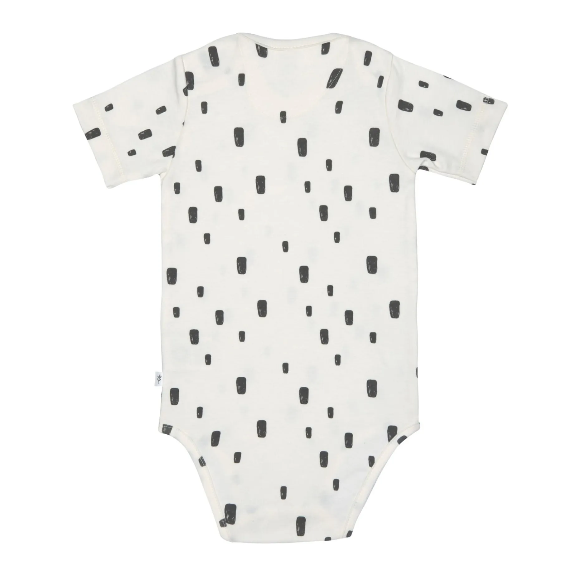 Baby Body kurzarm - Bio Baumwolle, Rechtecke, Weiß