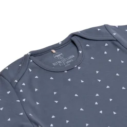 Baby Body kurzarm - Bio Baumwolle, Dreiecke, Blau
