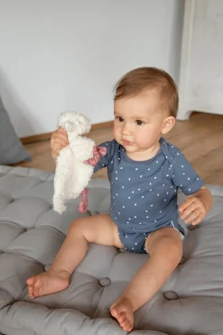 Baby Body kurzarm - Bio Baumwolle, Dreiecke, Blau
