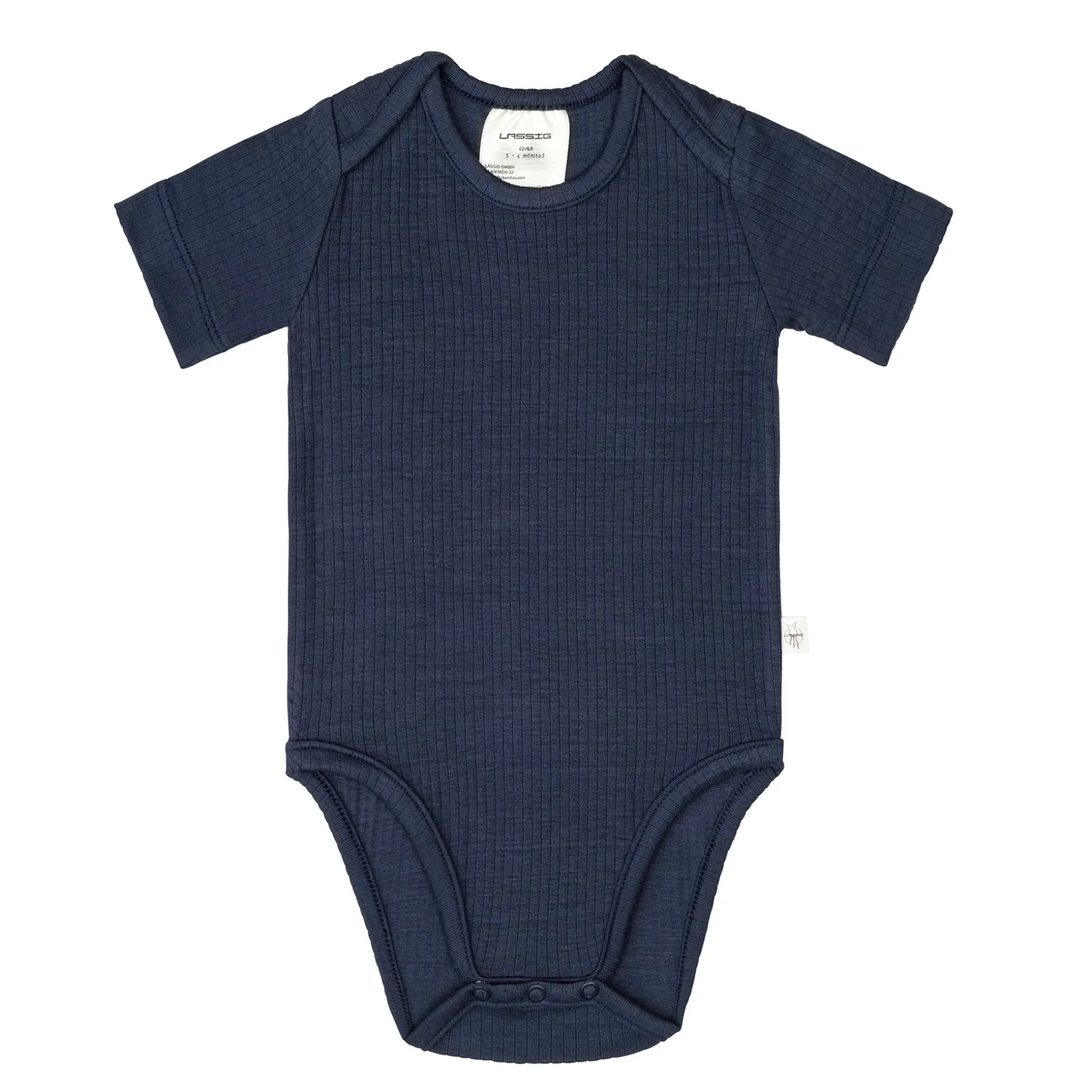 Baby Body Kurzarm - gerippt, Blau