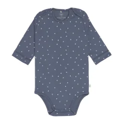 Baby Body langarm - Bio Baumwolle, Dreiecke, Blau
