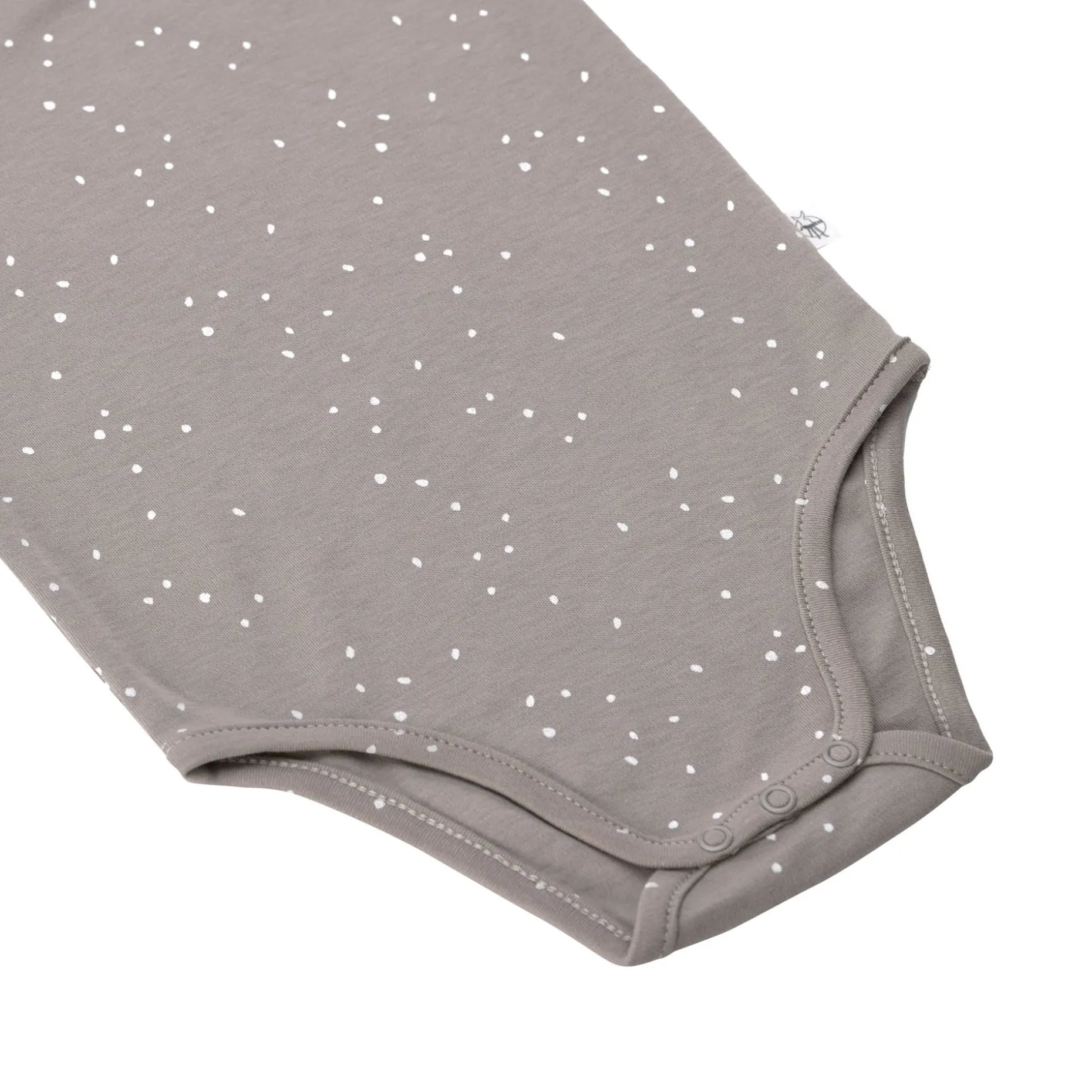 Baby Body langarm - Bio Baumwolle, Punkte, Taupe