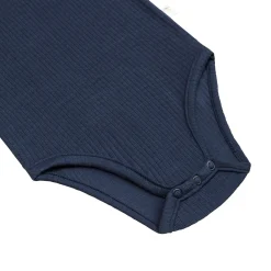 Baby Body Langarm - gerippt, Blau