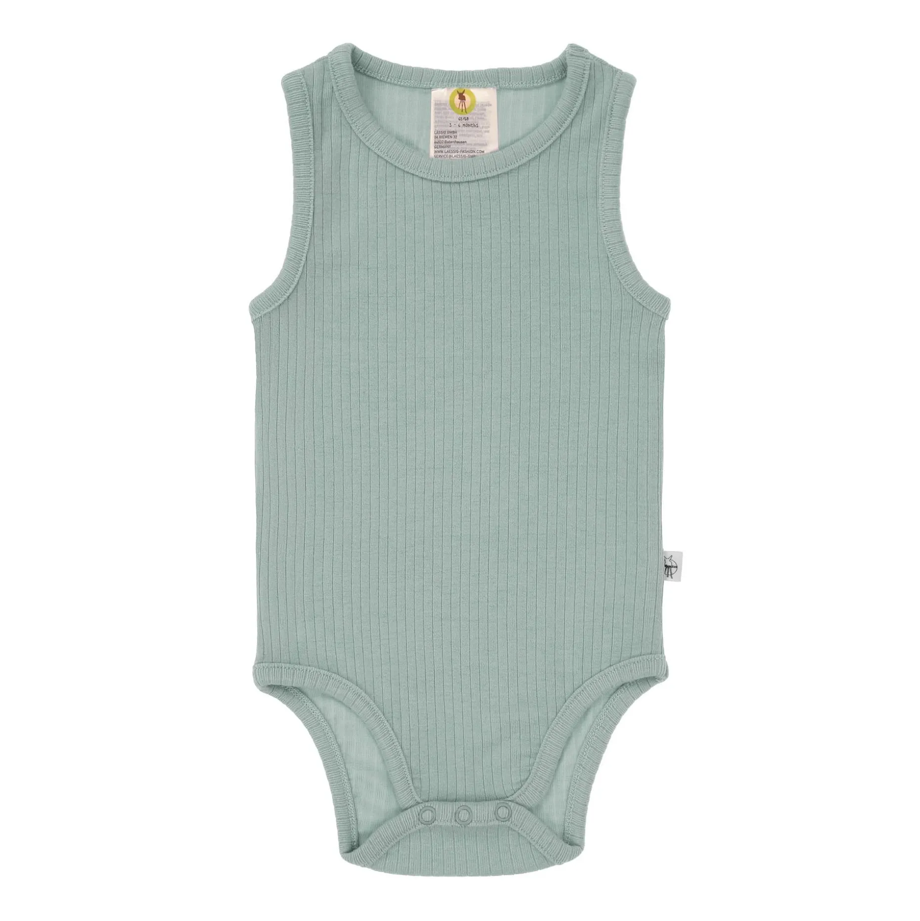 Baby Body - Ärmellos gerippt, Granit Grün
