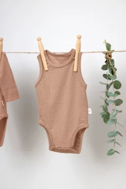 Baby Body - Ärmellos gerippt, Hellbraun