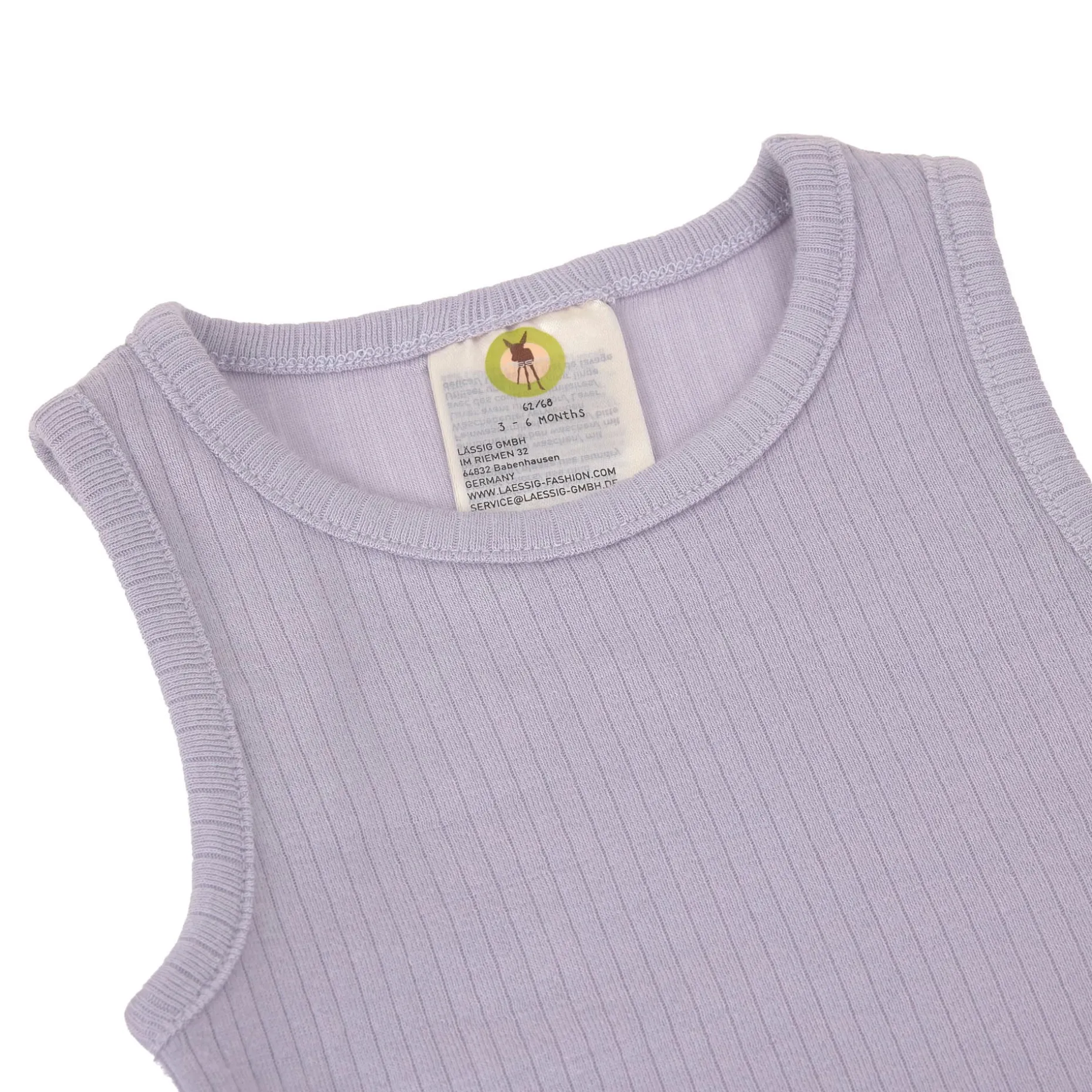 Baby Body - Ärmellos gerippt, Pastell Lila
