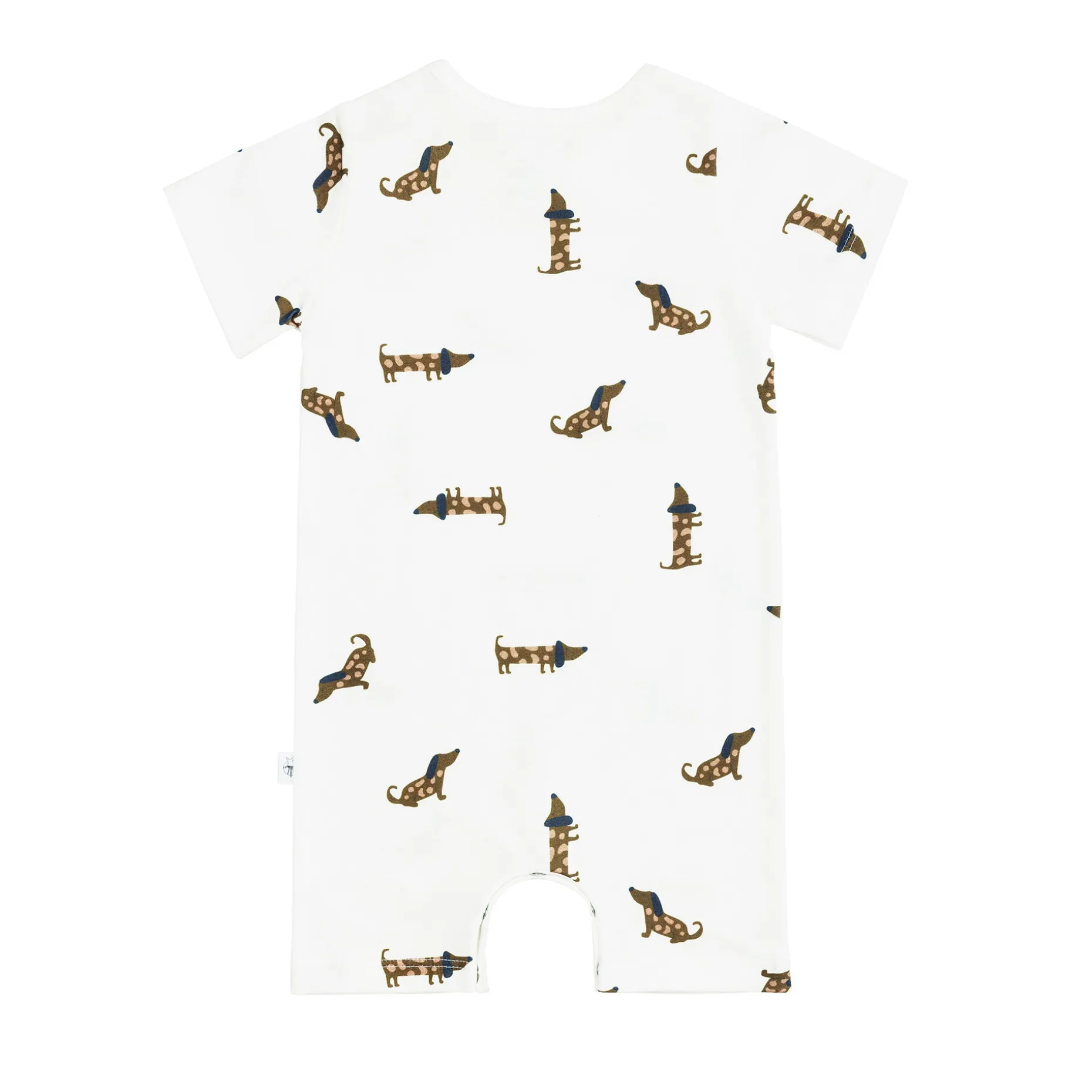 Baby Jumpsuit - Bio Baumwolle, Hund, Beige