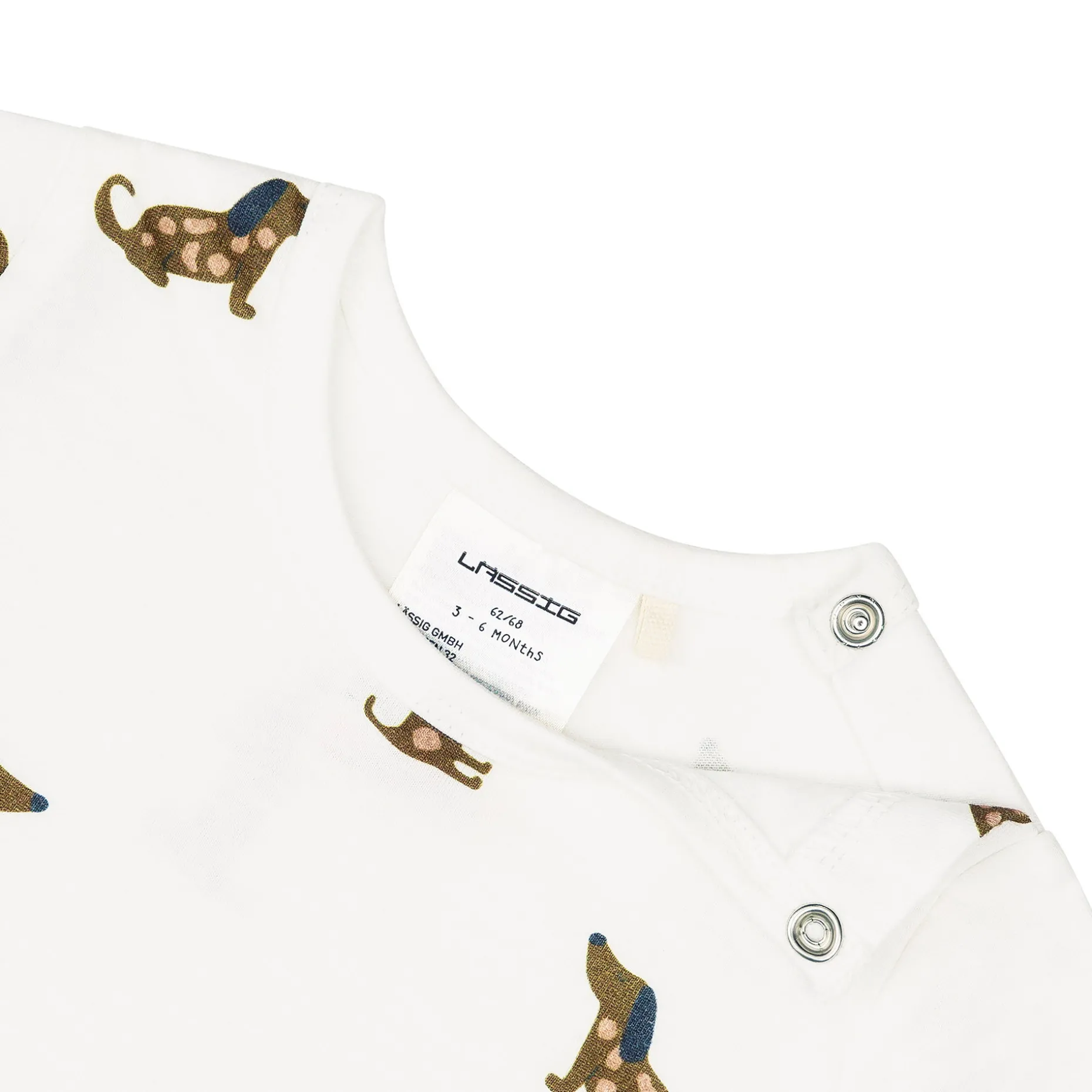 Baby Jumpsuit - Bio Baumwolle, Hund, Beige