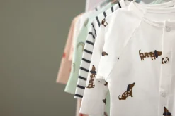Baby Jumpsuit - Bio Baumwolle, Hund, Beige