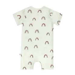 Baby Jumpsuit - Bio Baumwolle, Regenbogen, Mint
