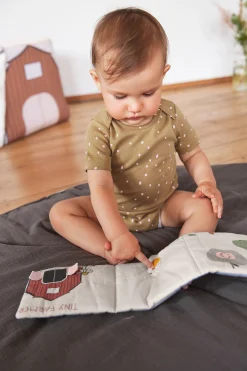 Baby Langarmshirt - Bio Baumwolle, Dots, Curry
