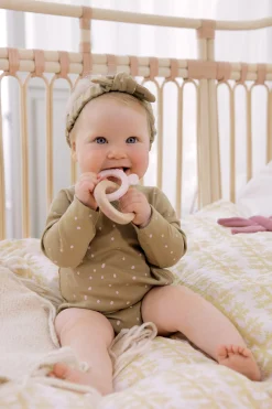 Baby Langarmshirt - Bio Baumwolle, Dots, Curry