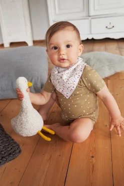 Baby Langarmshirt - Bio Baumwolle, Dots, Curry