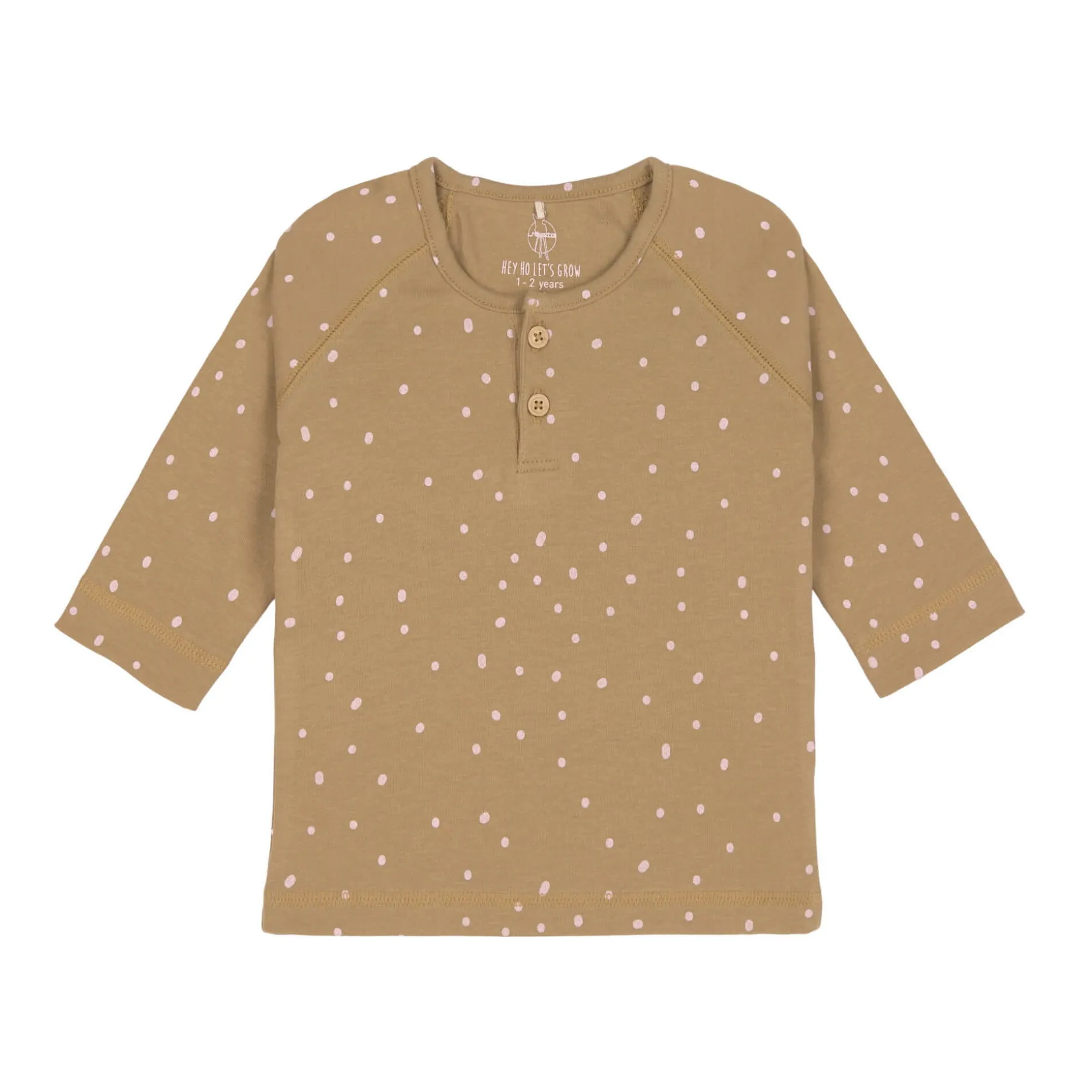 Baby Langarmshirt - Bio Baumwolle, Dots, Curry