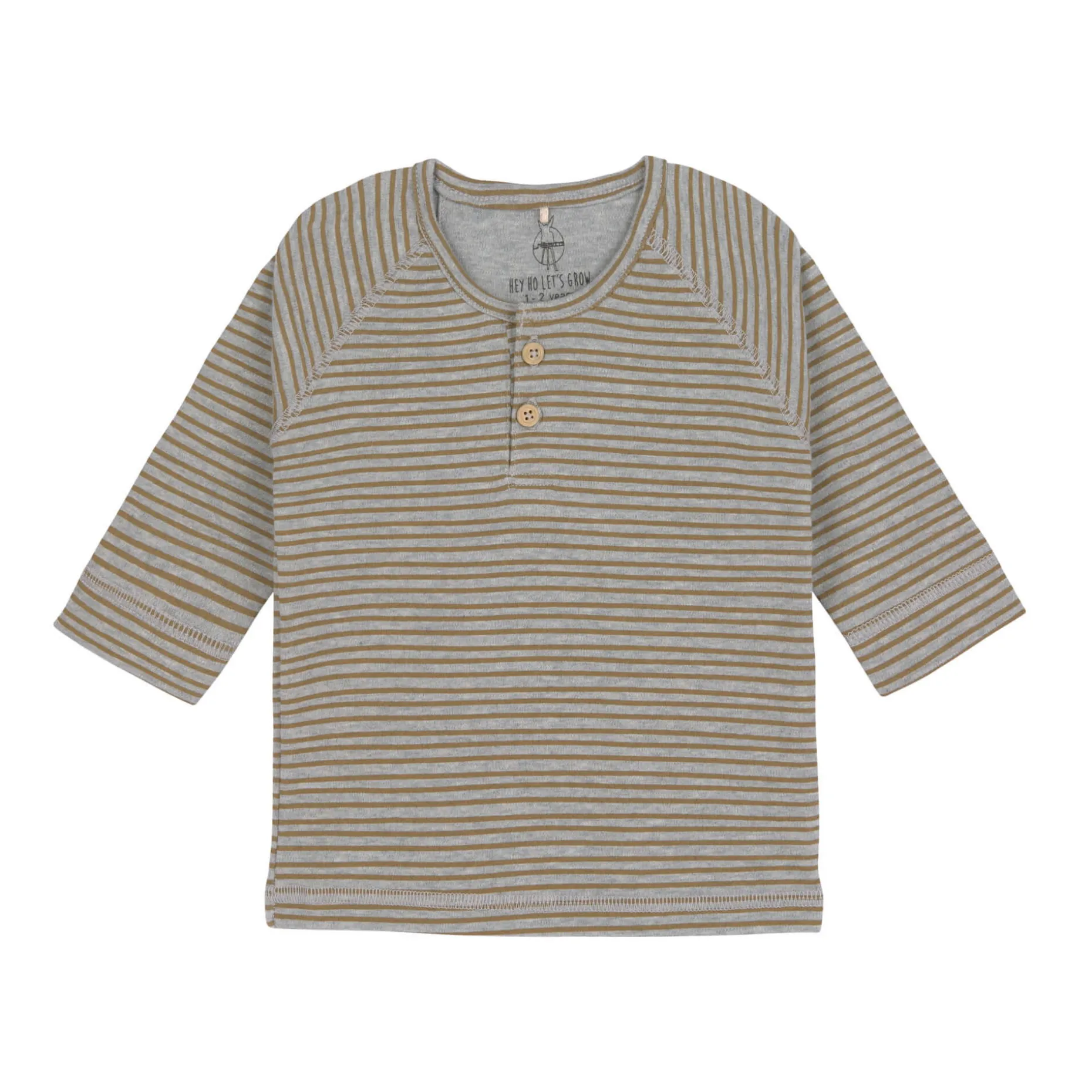 Baby Langarmshirt - Bio Baumwolle, Striped, Grau Mélange