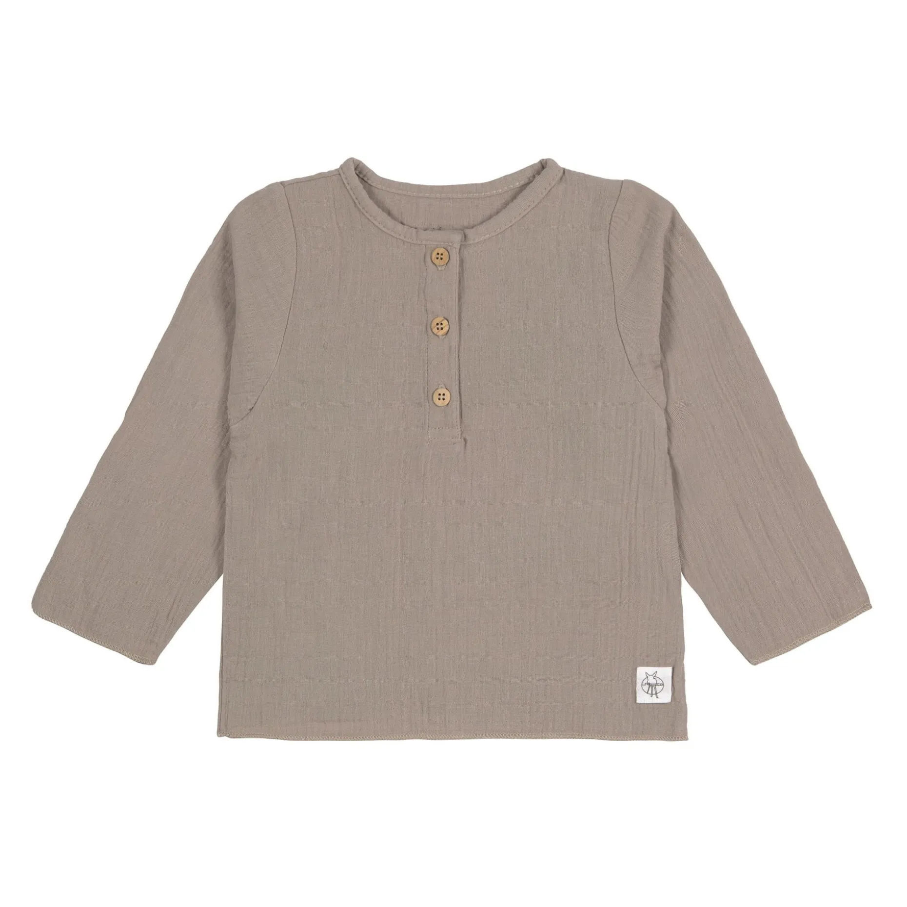 Baby Langarmshirt - Bio Baumwolle, Taupe, Grau