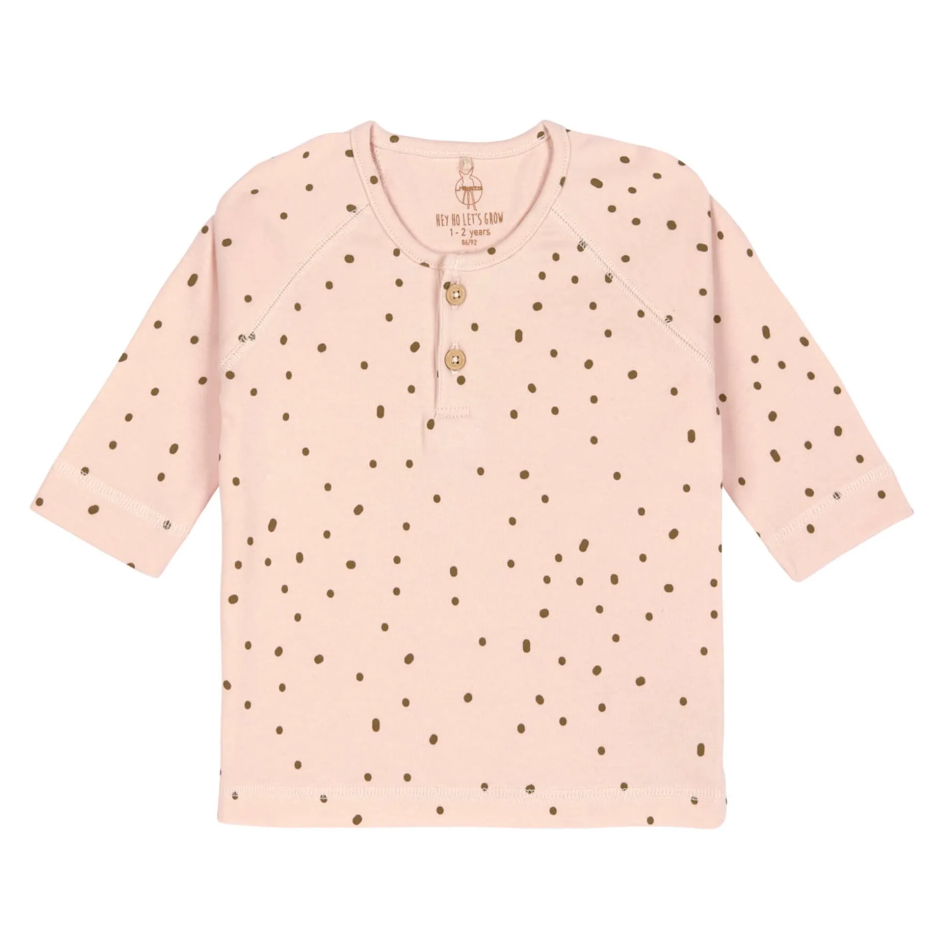Baby Langarmshirt - Bio Baumwolle, Dots, Powder Pink
