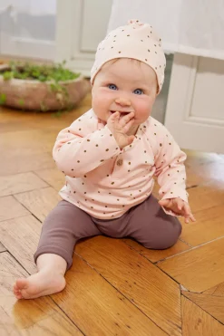 Baby Langarmshirt - Bio Baumwolle, Dots, Powder Pink