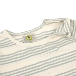 Baby Langarm Shirt - Bio Baumwolle, Streifen Granit Grün