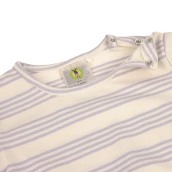 Baby Langarm Shirt - Bio Baumwolle, Streifen Lila