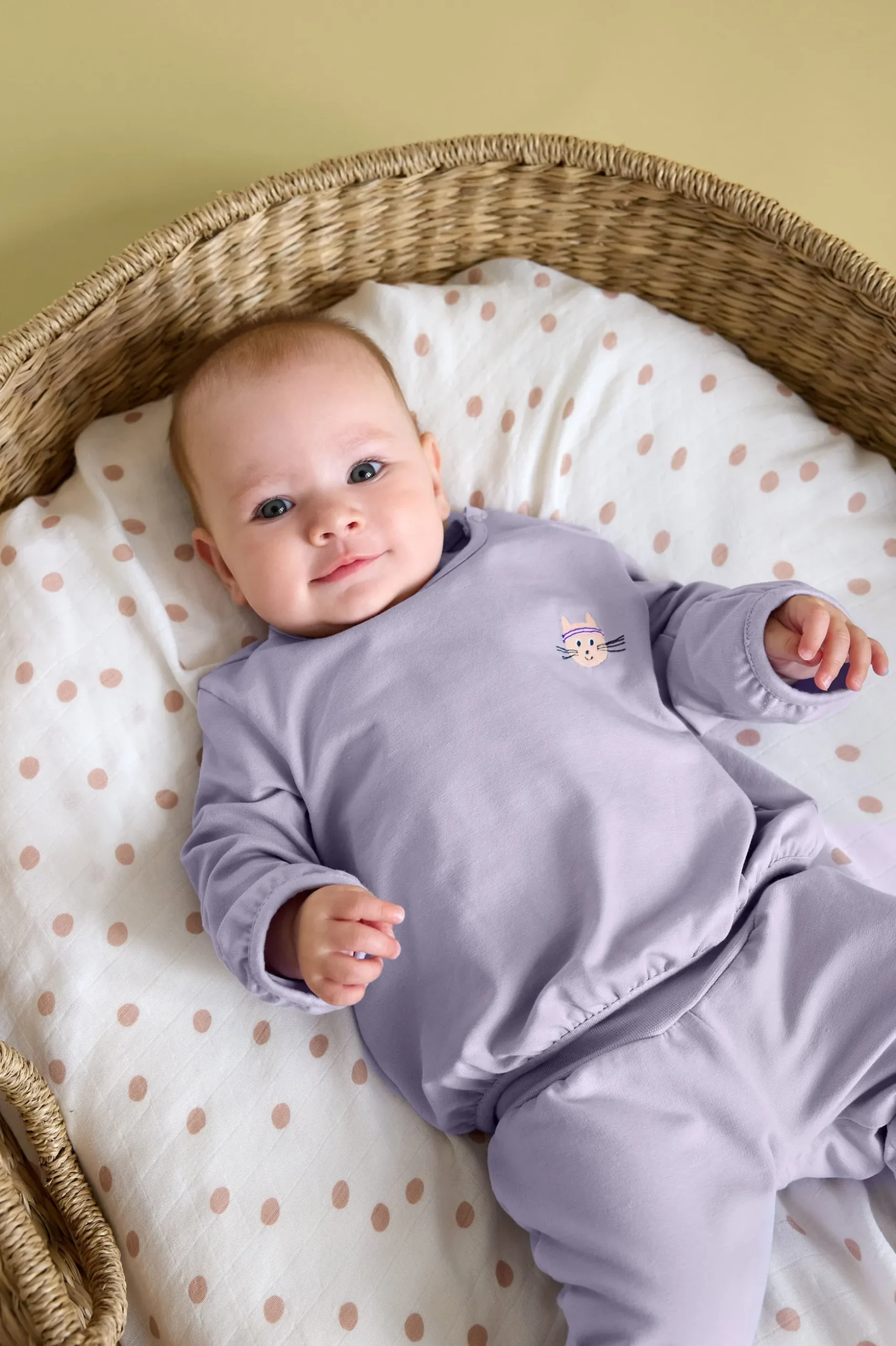 Baby Langarm Shirt - Bio Baumwolle, Pastell Lila