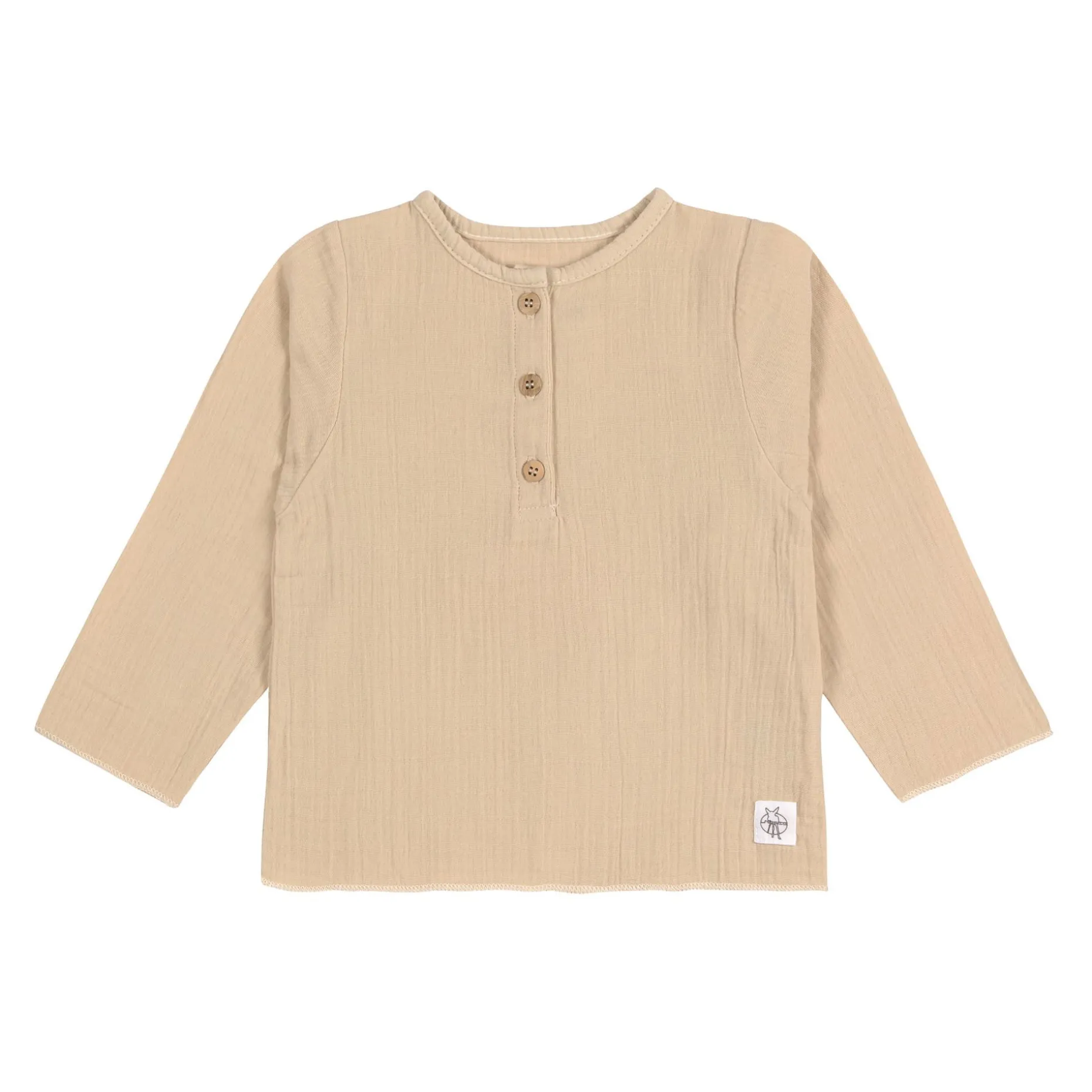 Baby Langarmshirt - Bio Baumwolle, Nature, Beige