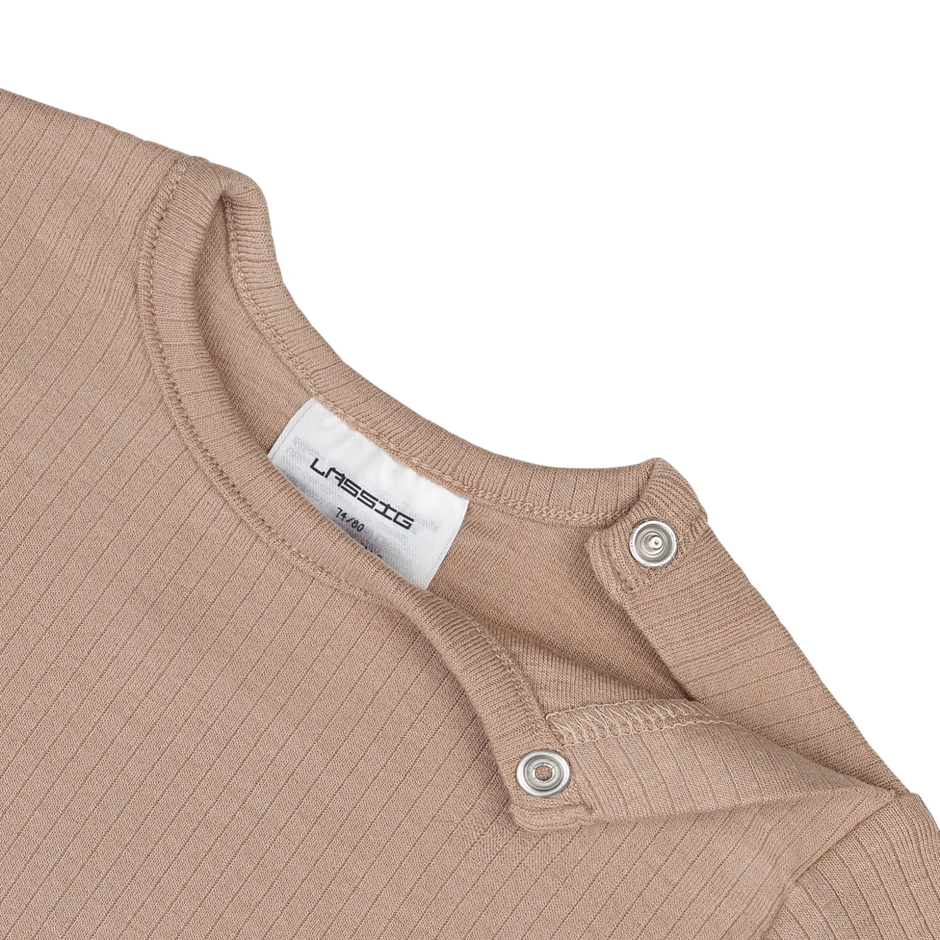 Baby Langarm Shirt - gerippt, Hellbraun