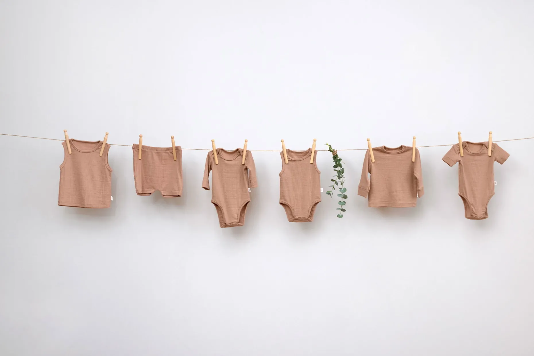 Baby Langarm Shirt - gerippt, Hellbraun