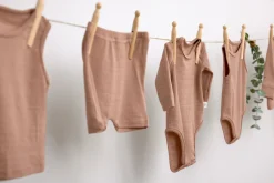 Baby Langarm Shirt - gerippt, Hellbraun