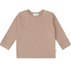 Baby Langarm Shirt - gerippt, Hellbraun