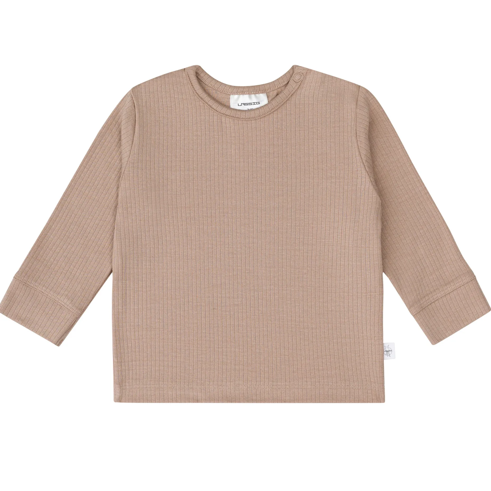 Baby Langarm Shirt - gerippt, Hellbraun