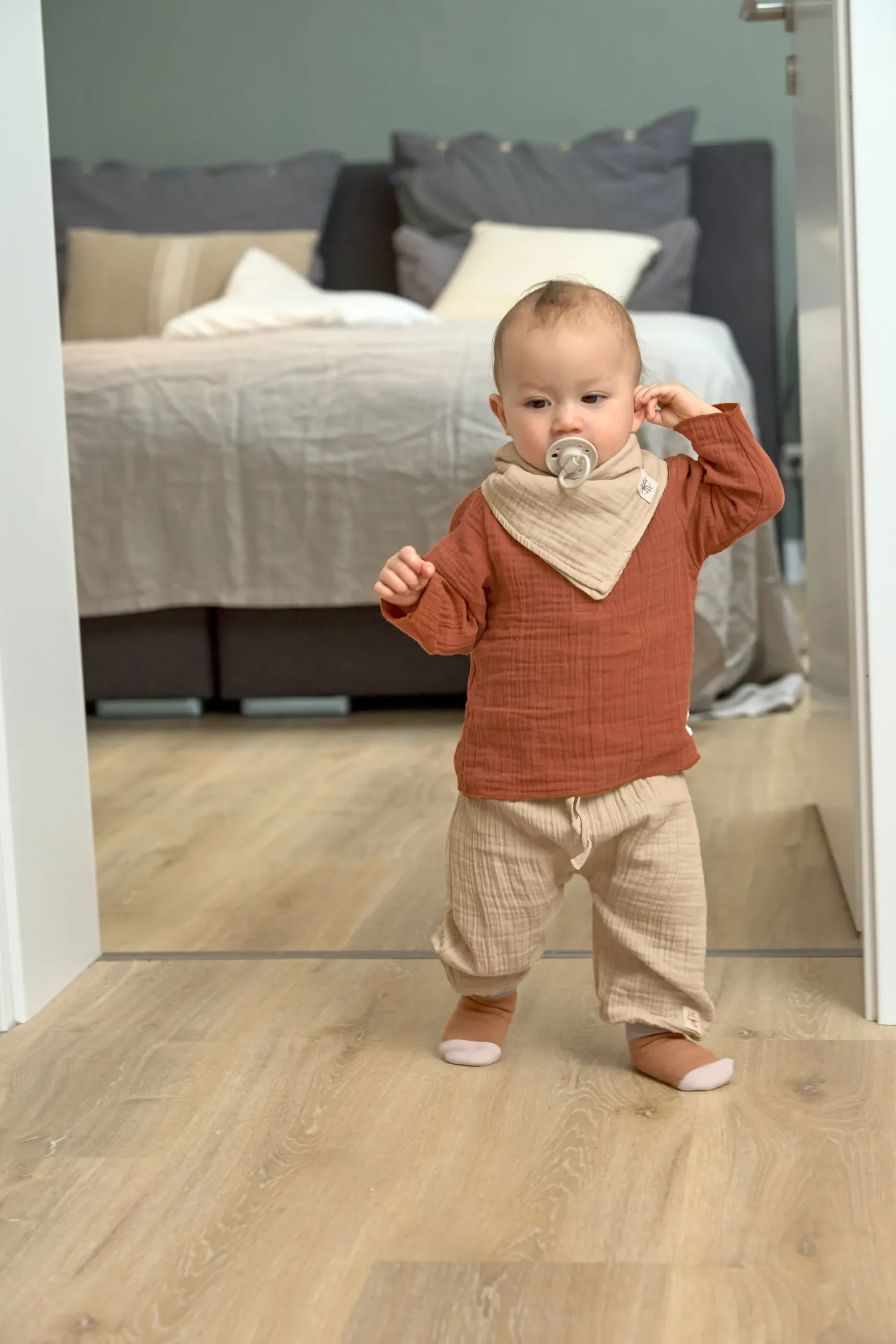 Baby Pumphose - Bio Baumwolle, Nature, Beige
