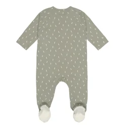 Baby Schlafanzug mit Füßen - Bio Baumwolle, Speckles, Grün