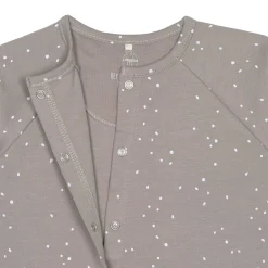 Baby Schlafanzug mit Füßen - Bio Baumwolle, Sprinkle, taupe