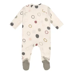 Baby Schlafanzug mit Füßen - Bio Baumwolle, Circles, Weiß
