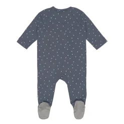 Baby Schlafanzug mit Füßen - Bio Baumwolle, Triangle, Blau