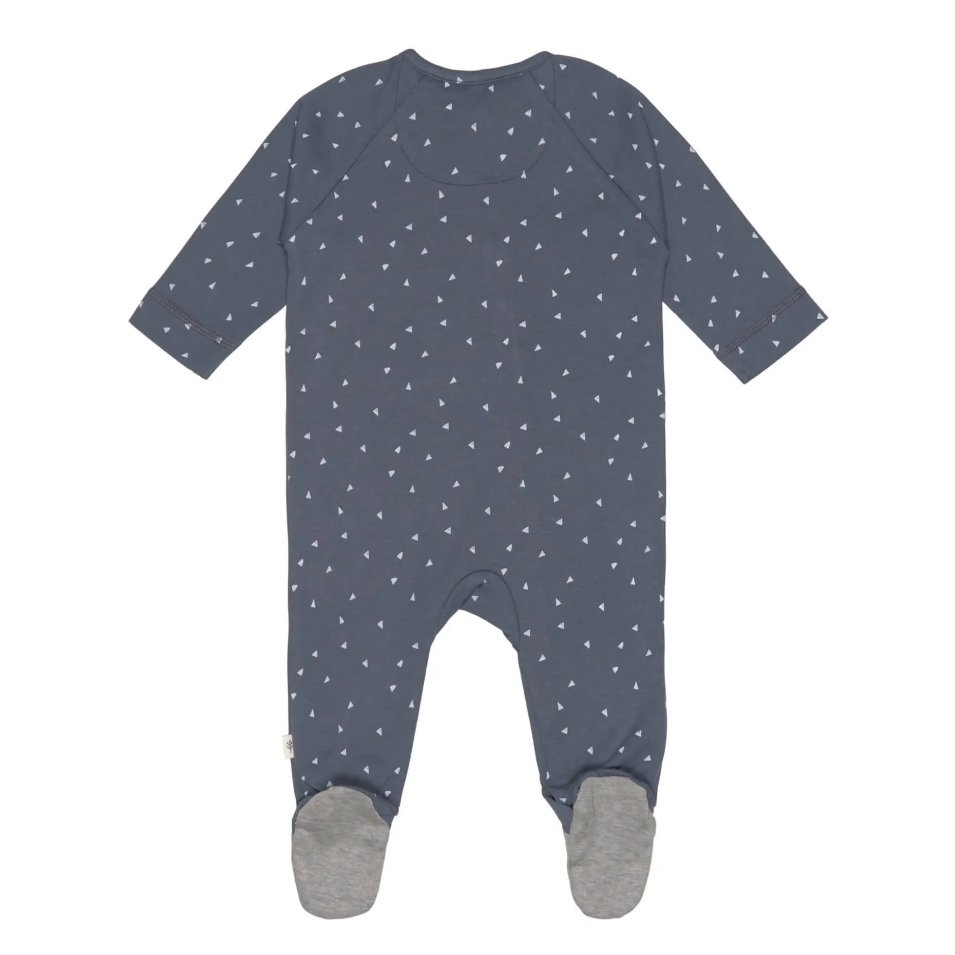 Baby Schlafanzug mit Füßen - Bio Baumwolle, Triangle, Blau