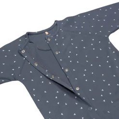 Baby Schlafanzug mit Füßen - Bio Baumwolle, Triangle, Blau