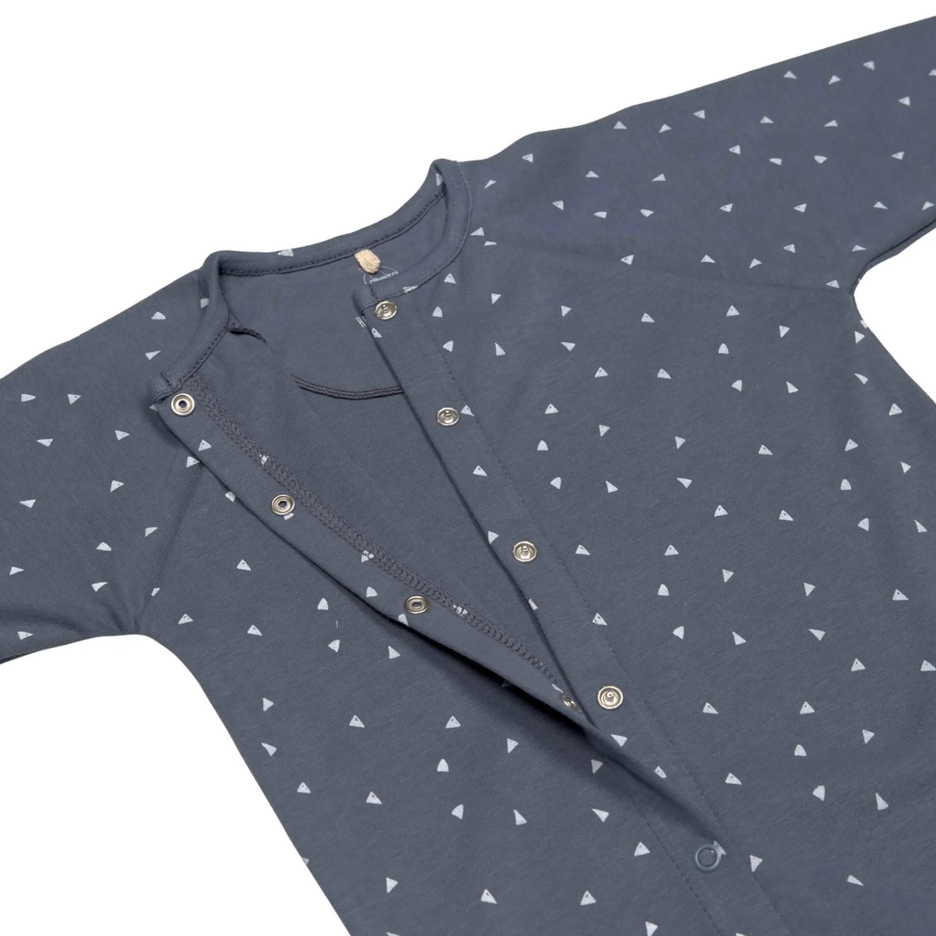 Baby Schlafanzug mit Füßen - Bio Baumwolle, Triangle, Blau