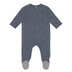 Baby Schlafanzug mit Füßen - Bio Baumwolle, Triangle, Blau